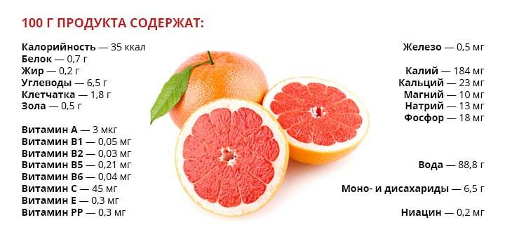 Полезные вещества в грейпфруте